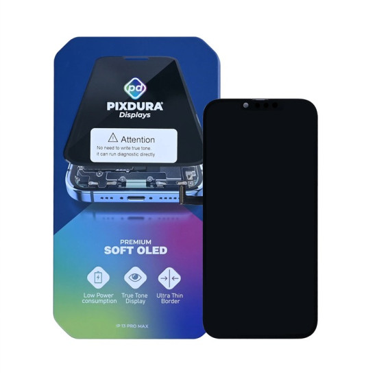 PIXDURA For Apple iPhone 13 Pro Max Display And Digitizer Soft-OLED (Run Diagnostics) (120Hz)
