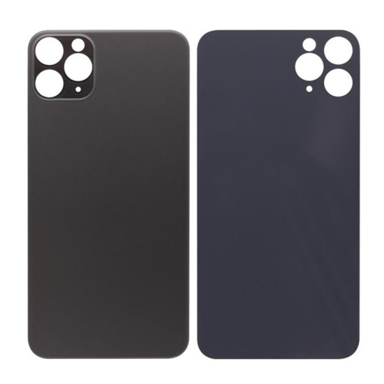 For Apple iPhone 11 Pro Max Back Glass, Enlarged Camera Frame Black Compatible