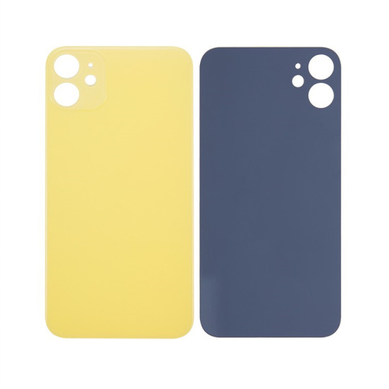 For Apple iPhone 11 Back Glass, Enlarged Camera Frame Yellow Compatible