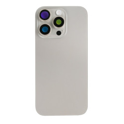 For Apple iPhone 16 Pro Back Glass With NFC, Enlarged Camera Frame Natural Titanium Compatible
