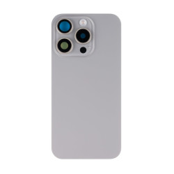 For Apple iPhone 15 Pro Back Glass With NFC, Enlarged Camera Frame Natural Titanium Compatible