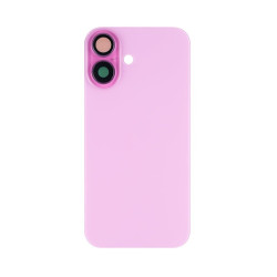 For Apple iPhone 16 Back Glass Without NFC, Enlarged Camera Frame Pink Compatible