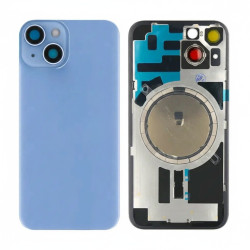 For Apple iPhone 14 Back Glass Without NFC, Enlarged Camera Frame Blue Compatible