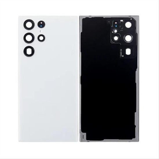 SAMSUNG GALAXY S22 ULTRA S908B BACK COVER PHANTOM WHITE WITH LENS (OEM)