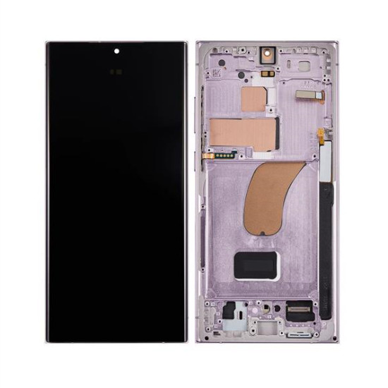 SAMSUNG GALAXY S23 ULTRA S918B DISPLAY AND DIGITIZER WITH FRAME LAVENDER SERVICE PACK