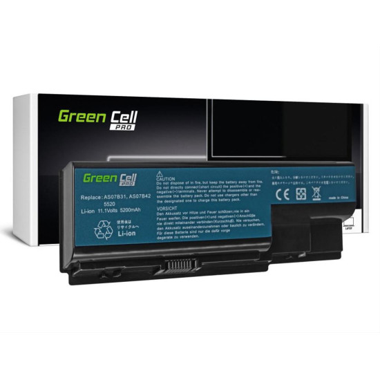 Green Cell PRO Battery for Acer Aspire 5520 AS07B31 AS07B32 / 11,1V 5200mAh Green Cell PRO Battery for Acer Aspire 5520 AS07B31 AS07B32 / 11,1V 5200mAh
