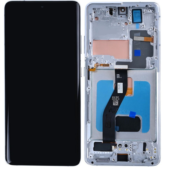 Samsung Galaxy S21 Ultra 5G G998B Display And Digitizer With Frame Phantom Silver Soft-OLED