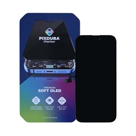 PIXDURA For Apple iPhone 16 Pro Max Display And Digitizer Soft-OLED Premium (IC Removable) (120Hz)