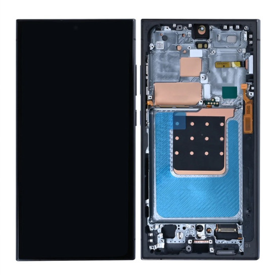 Samsung Galaxy S24 Ultra S928B Display And Digitizer With Frame Titanium Black Service Pack