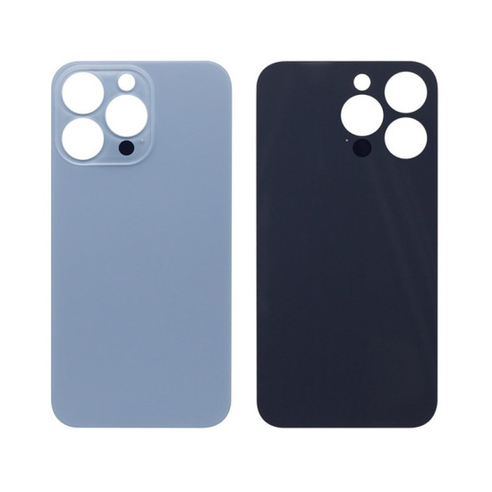 For Apple iPhone 13 Pro Back Glass, Enlarged Camera Frame Sierra Blue Compatible