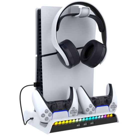 For Sony PlayStation 5 SLIM Multifunctional Charging Dock Set (PG-P5S006) Black And White OEM