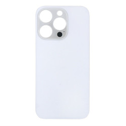 For Apple iPhone 14 Pro Max Back Glass Without NFC, Enlarged Camera Frame Silver Compatible
