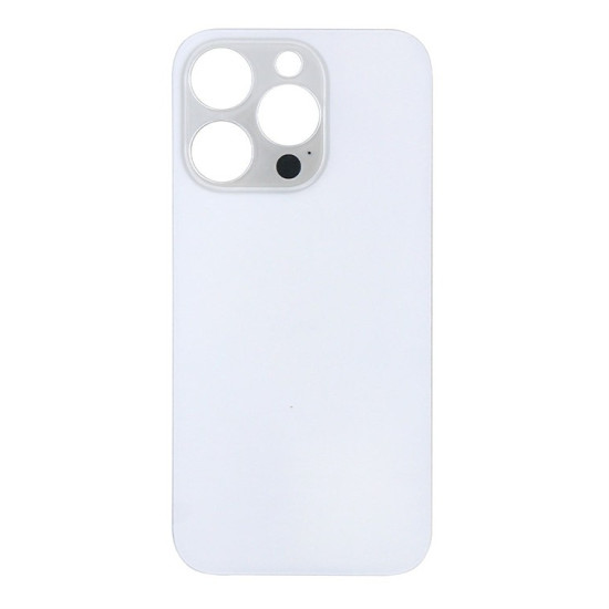 For Apple iPhone 14 Pro Max Back Glass Without NFC, Enlarged Camera Frame Silver Compatible