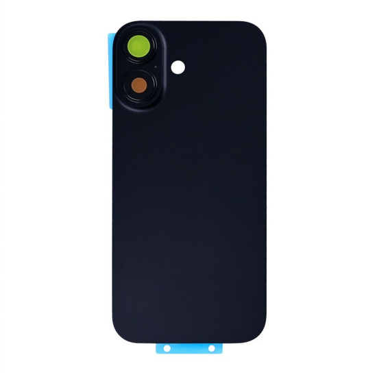 For Apple iPhone 17 Back Glass Without NFC, Enlarged Camera Frame Black Compatible