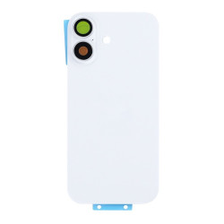 For Apple iPhone 17 Back Glass Without NFC, Enlarged Camera Frame White Compatible