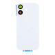For Apple iPhone 17 Back Glass Without NFC, Enlarged Camera Frame White Compatible