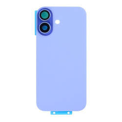 For Apple iPhone 17 Back Glass Without NFC, Enlarged Camera Frame Mist Blue Compatible