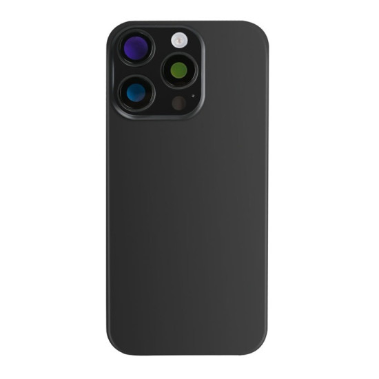 For Apple iPhone 16 Pro Back Glass With NFC, Enlarged Camera Frame Black Titanium Compatible