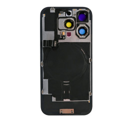 For Apple iPhone 16 Pro Back Glass With NFC, Enlarged Camera Frame Black Titanium Compatible