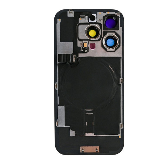 For Apple iPhone 16 Pro Back Glass With NFC, Enlarged Camera Frame Black Titanium Compatible