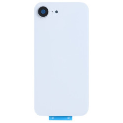 For Apple iPhone 16e Back Glass Without NFC, Enlarged Camera Frame White Compatible