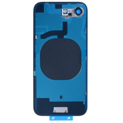 For Apple iPhone 16e Back Glass Without NFC, Enlarged Camera Frame White Compatible
