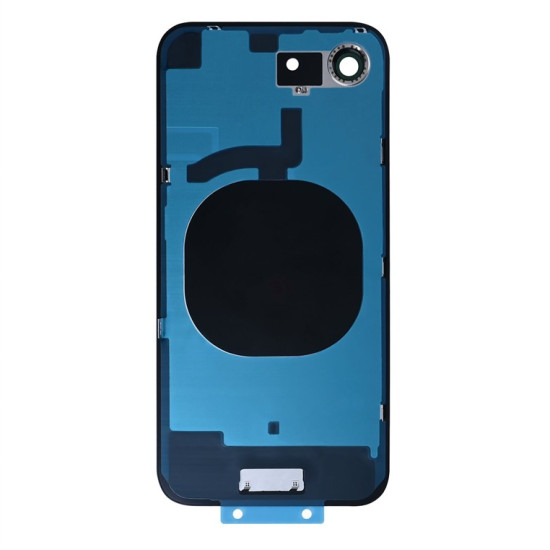For Apple iPhone 16e Back Glass Without NFC, Enlarged Camera Frame Black Compatible