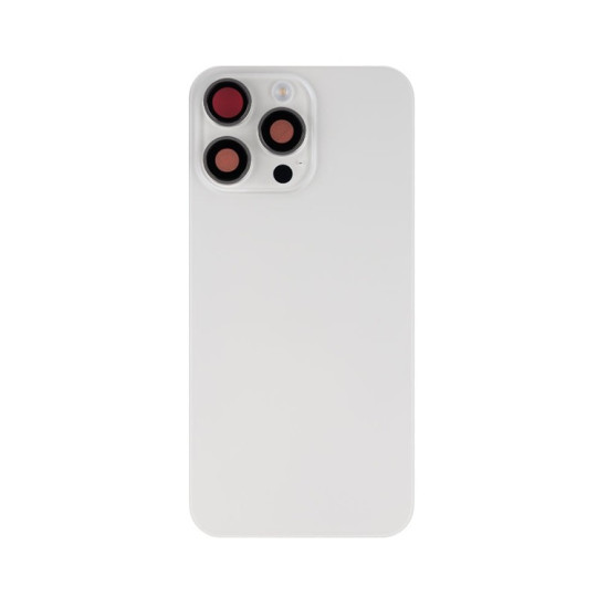 For Apple iPhone 15 Pro Max Back Glass With NFC, Enlarged Camera Frame White Titanium Compatible