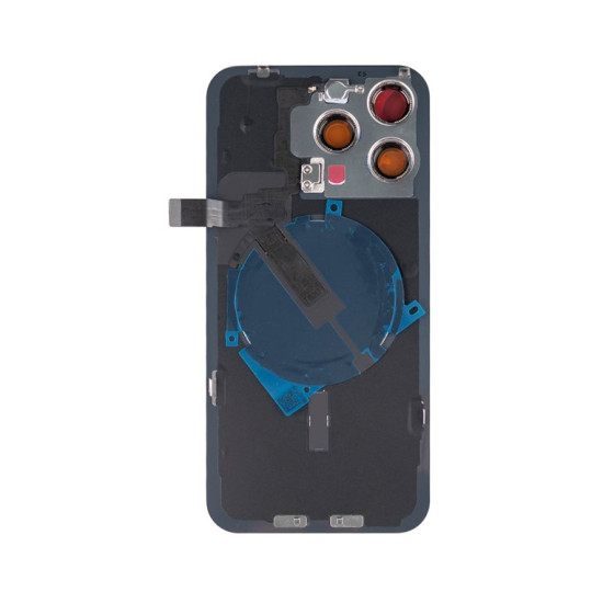 For Apple iPhone 15 Pro Max Back Glass With NFC, Enlarged Camera Frame Blue Titanium Compatible