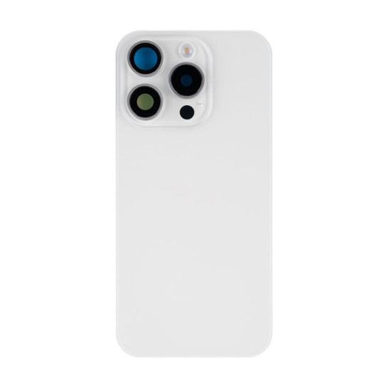 For Apple iPhone 15 Pro Back Glass With NFC, Enlarged Camera Frame White Titanium Compatible