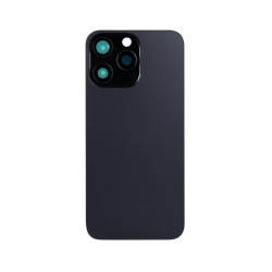 For Apple iPhone 15 Pro Max Back Glass Without NFC, Enlarged Camera Frame Black Titanium Compatible