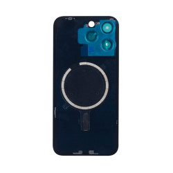 For Apple iPhone 15 Pro Back Glass Without NFC, Enlarged Camera Frame Black Titanium Compatible