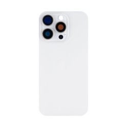For Apple iPhone 16 Pro Back Glass Without NFC, Enlarged Camera Frame White Titanium Compatible