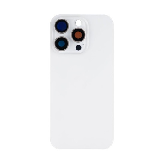 For Apple iPhone 16 Pro Back Glass Without NFC, Enlarged Camera Frame White Titanium Compatible