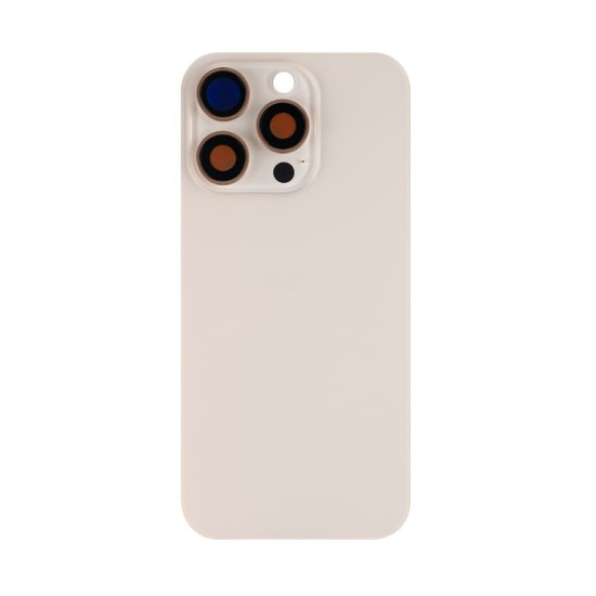 For Apple iPhone 16 Pro Back Glass Without NFC, Enlarged Camera Frame Desert Titanium Compatible