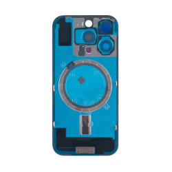 For Apple iPhone 16 Pro Back Glass Without NFC, Enlarged Camera Frame Black Titanium Compatible