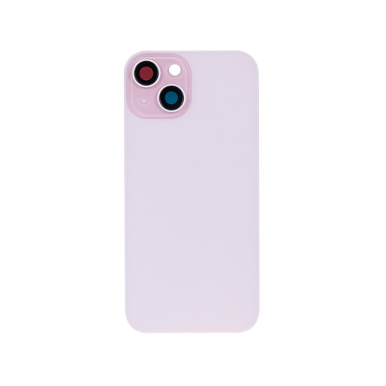 For Apple iPhone 15 Plus Back Glass Without NFC, Enlarged Camera Frame Pink Compatible