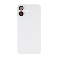 For Apple iPhone 16 Plus Back Glass Without NFC, Enlarged Camera Frame White Compatible
