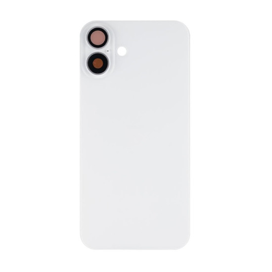 For Apple iPhone 16 Plus Back Glass Without NFC, Enlarged Camera Frame White Compatible