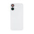 For Apple iPhone 16 Back Glass Without NFC, Enlarged Camera Frame White Compatible