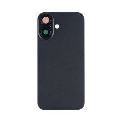 For Apple iPhone 16 Back Glass Without NFC, Enlarged Camera Frame Black Compatible