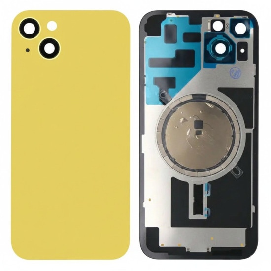 For Apple iPhone 14 Plus Back Glass Without NFC, Enlarged Camera Frame Yellow Compatible
