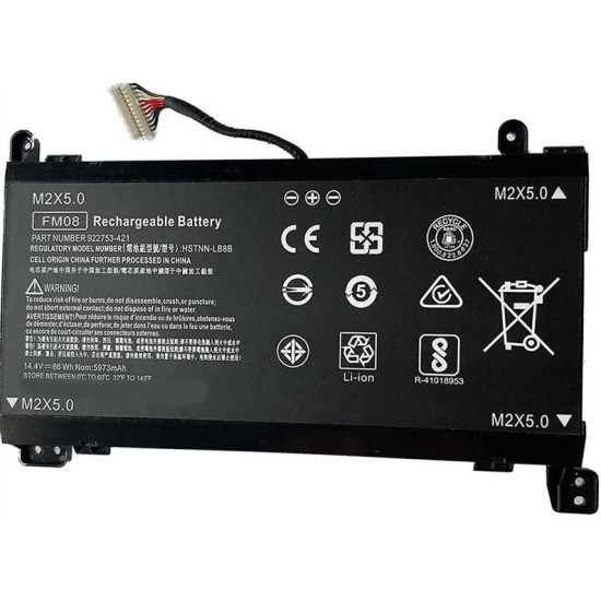 Ukkipower 12-Pin FM08 Replacement Battery Compatible with Omen 17-AN1xx 17T-AN000 17-AN014NG Series 922752-421 922753-421 922976-855 922977-855 HSTNN-LB8A HSTNN-LN-LB8B8B TPNQ195(14.4V 86Wh/5973mAh) Ukkipower 12-Pin FM08 Replacement Battery Compatible with Omen 17-AN1xx 17T-AN000 17-AN014NG Series 922752-421 922753-421 922976-855 922977-855 HSTNN-LB8A HSTNN-LN-LB8B8B TPNQ195(14.4V 86Wh/5973mAh)