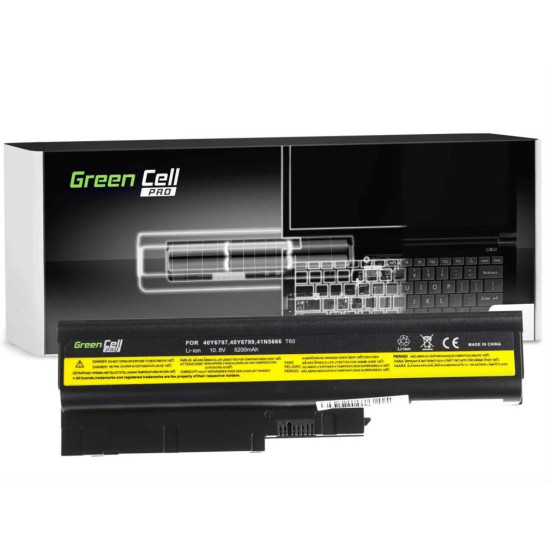 Green Cell PRO Battery for Lenovo ThinkPad T60 T61 R60 R61 / 11,1V 5200mAh LE01PRO