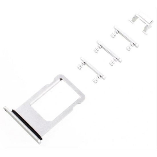Υποδοχή κάρτας SIM και Side Button για iPhone 8, ασημί