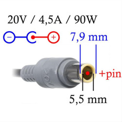 AKYGA Τροφοδοτικό laptop Lenovo, 20V/4.5A, 90W , 7.9*5.5 mm χωρίς καλώδιο ρεύματος AK-ND-18 AKYGA Τροφοδοτικό laptop Lenovo, 20V/4.5A, 90W , 7.9*5.5 mm χωρίς καλώδιο ρεύματος AK-ND-18