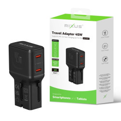 Rixus RXTA01 World Travel Charger 45W Black Rixus RXTA01 World Travel Charger 45W Black