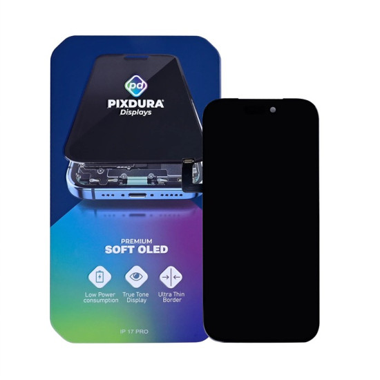 PIXDURA For Apple iPhone 17 Pro Display And Digitizer Soft-OLED Premium (IC Removable) (120Hz)