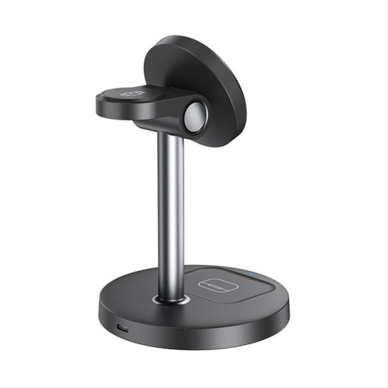 Charging station για κινητό, smartwatch και ακουστικά σε μαύρο χρώμα XO CX038 BLACK COLOR