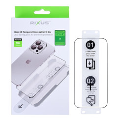Rixus Clear HD Tempered Glass With Fit Box For Apple iPhone 17 Rixus Clear HD Tempered Glass With Fit Box For Apple iPhone 17